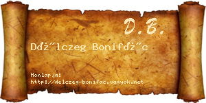 Délczeg Bonifác névjegykártya